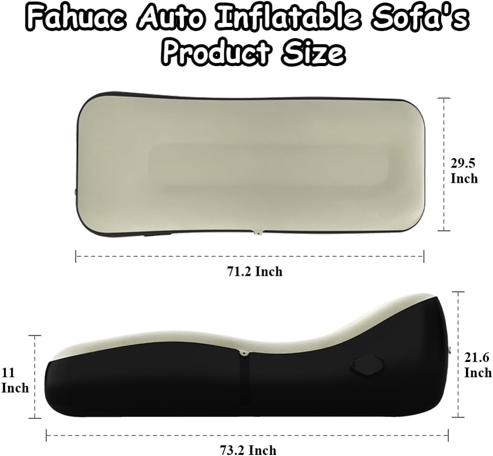 Fahuac Auto Inflatable Lounger Air Sofa, Portable Auto Inflatable Couch Air Sofa Bed Lazy Lounger Chair Cozy Sleeping Camping Sofa Bed for Outdoor Picnics Hiking Beach Home Park Travel And Indoor Home Use